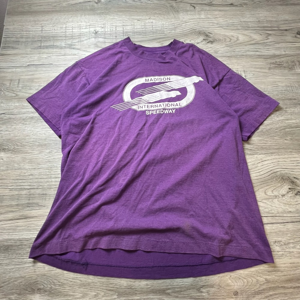 Fruit of the Loom T-Shirt Mens XL Purple Madison International Speedway Vintage